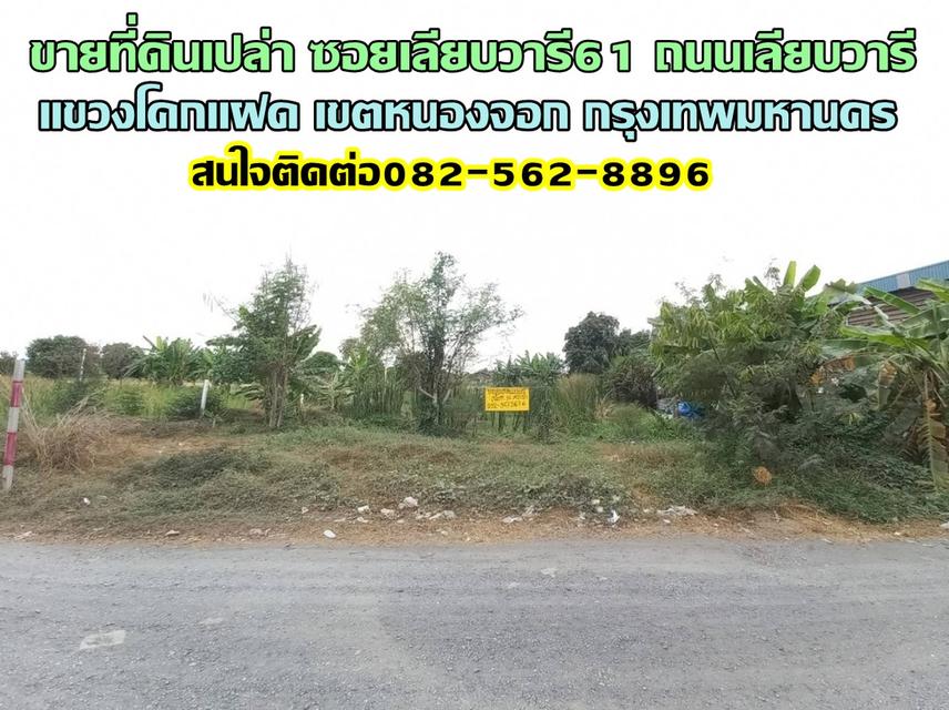 ขายที่ดินเปล่า ซอยเลียบวารี61 แขวงโคกแฝด เขตหนองจอก กรุงเทพมหานคร