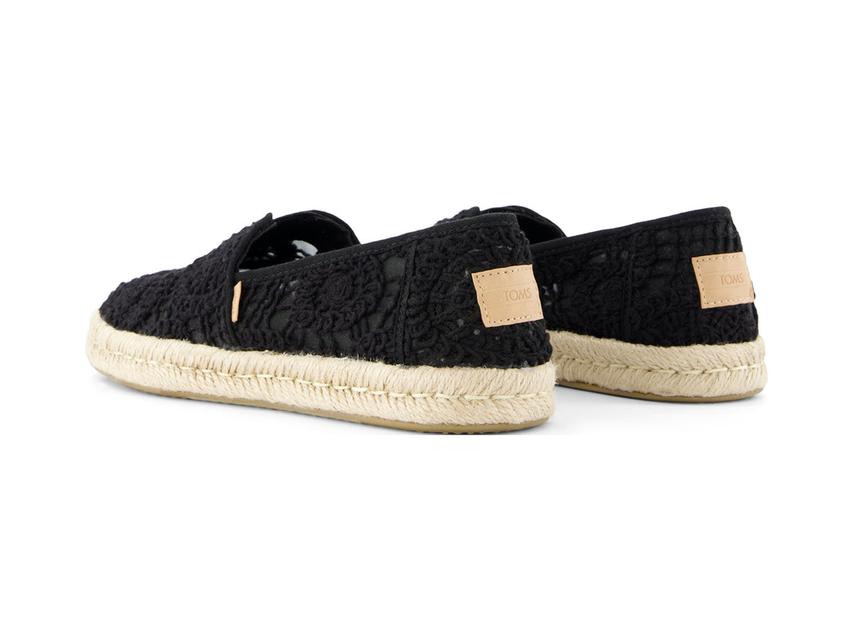 รองเท้า TOMS Alpargata Rope 2.0 Black Crochet Lace