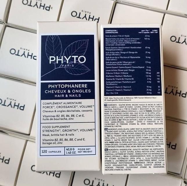 👍👍👍  วิตามินช่วยบํารุงเส้นผม Phyto Paris Phytophanere 120 แคปซูล ของแท้ 1