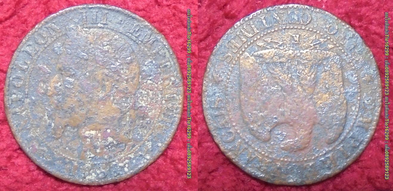 ENX00204 เหรียญ NAPOLEON III EMPEROR 1864 5 Centimes พร้อมส่งems