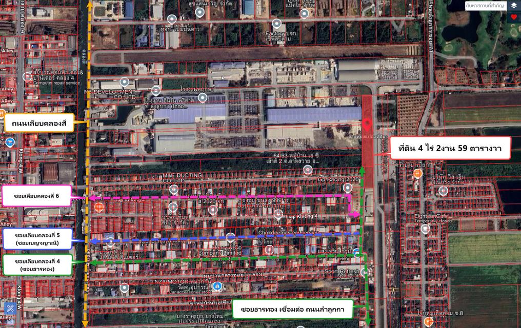 ขายที่ดินเปล่าราคาถูก ที่สวยถมแล้ว 4.5 ไร่ เข้าซอยลำลูกกา 69 (ซอยธารทอง) เป็นถนนทางลัดไปถนนรังสิต-นครนายก ใกล้สถานีรถไฟฟ้าลำลูกกา 2