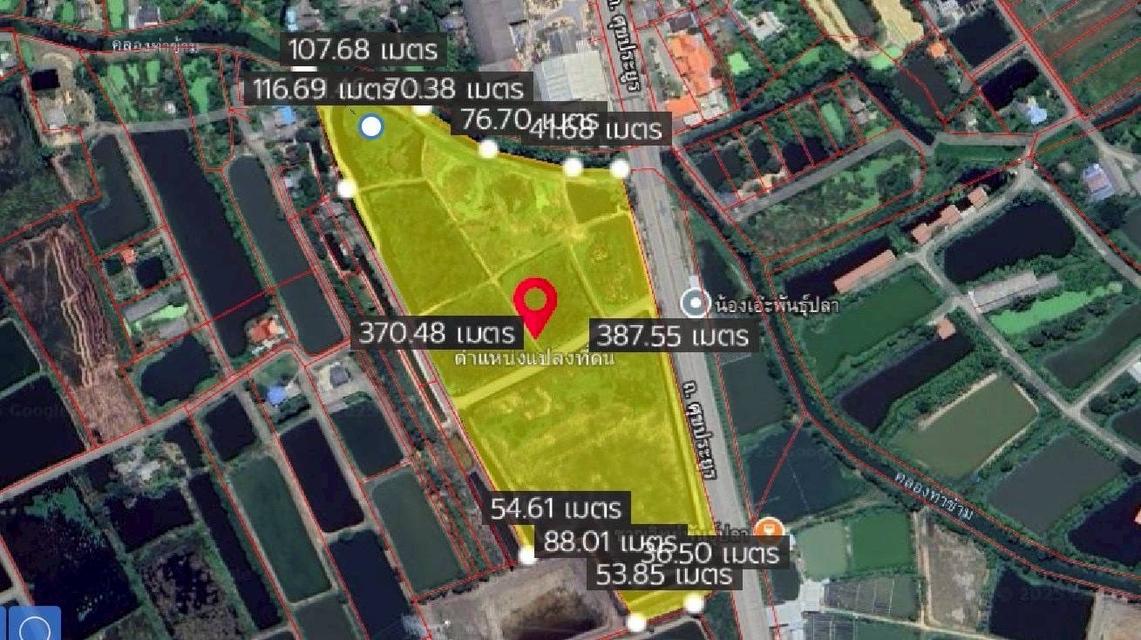 ขายที่ดินเปล่า เนื้อที่ 55-3-36 ไร่ ถนนศุขประยูร ตำบลหนองตีนนก อำเภอบ้านโพธิ์ จังหวัดฉะเชิงเทรา 1