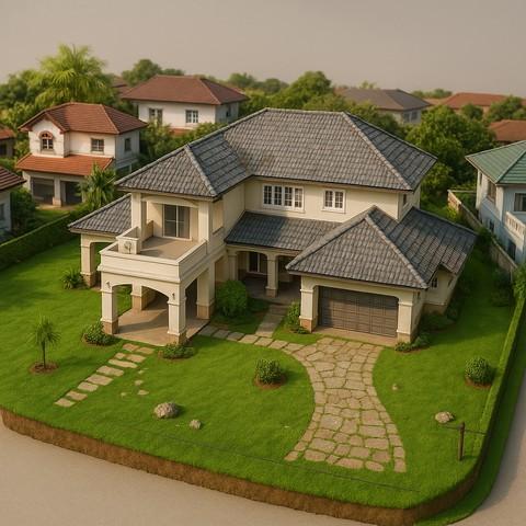 บ้านเดี่ยวหรู ลดาวัลย์ ปิ่นเกล้า-บรมราชชนนี ที่ดินแปลงใหญ่ 363 ตร.วา หลังมุม พร้อมเรือนรับรอง โครงการติดถนนบรมราชชนนี 1