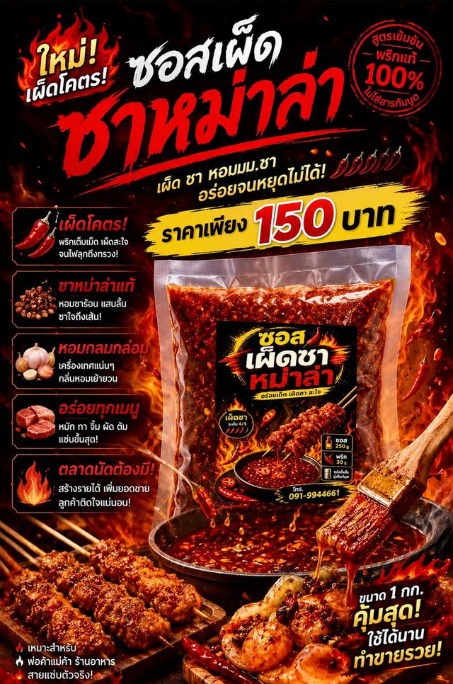 ซอสเผ็ดชาหม่าล่า ขนาด1กิโลกรัม