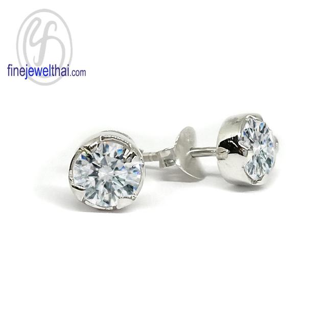 FineJewelThai.com ต่างหูเพชรพรีเมี่ยม เงินแท้925 E1038cz00 รูปที่ 3