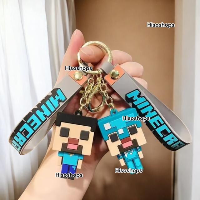 Minecraft พวงกุญแจมายคราฟ พวงกุญแจรถยนต์ ห้อยกระเป๋าสวยๆ ของเล่นการ์ตูนน่ารัก หรือเป็นของขวัญวันเกิด