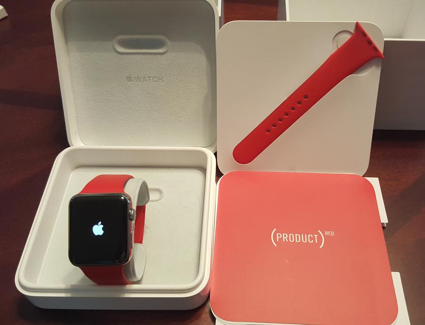 ขาย Apple Watch   42 mm SS Red Sport  พร้อมสาย Model  A1554  1