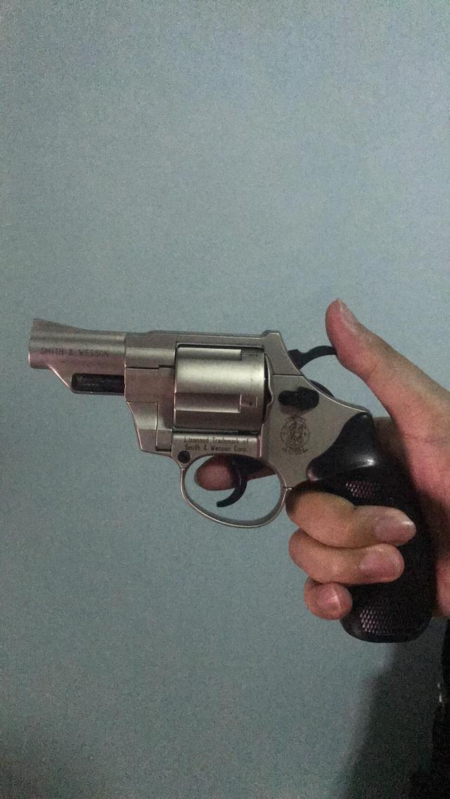 ปืนสำหรับแสดงหนังเสียงเปล่า Blank Gun ยี่ห้อ UMAREX : Smith & Wesson COMBAT nickel, plastic grips, cal. 9mm RK 4