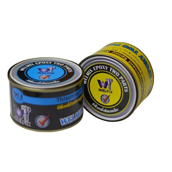 กาวอีพ็อกซี่ AB Welfix Epoxy 2 part น้ำยาเจาะเสียบเหล็ก กาวเสียบเหล็ก สำหรับงานเสียบเหล็กและเชื่อมประสาน ติดเหล็ก 2กิโล 4
