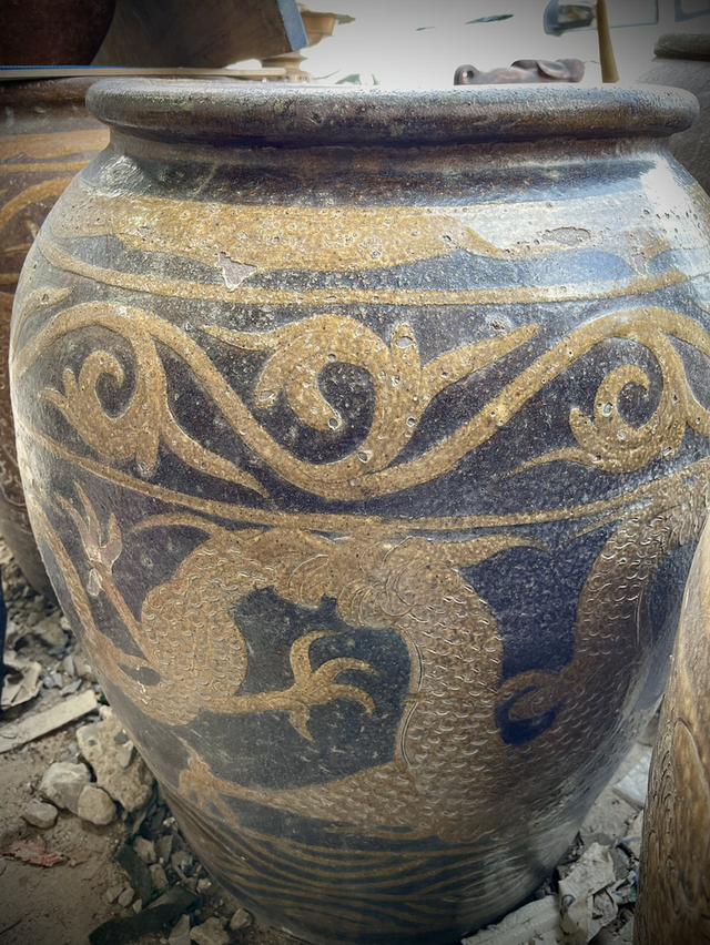 โอ่งไหหลำ ลายมังกร โอ่งดินเผาน้ำเคลือบโบราณ ศิลปะประเทศจีน 4