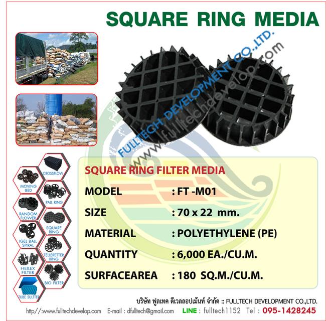 Bio Media FULLTECH จำหน่าย FT-M01 SQUARE FILTER (มีเดียรังผึ้ง) Packing Media พลาสติกมีเดีย สำหรับงานบำบัดน้ำเสีย ส่วนกรอง งานไบโอแก๊ส