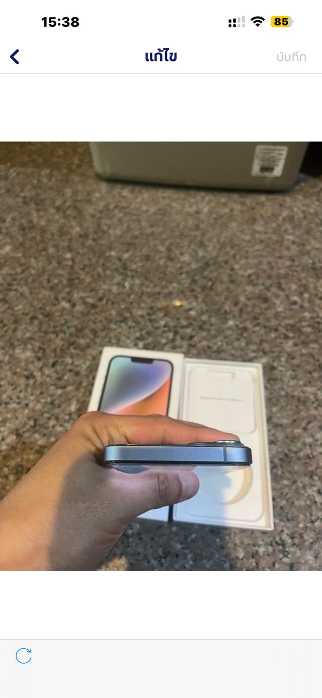 ขายๆๆๆถูกๆๆไอโฟน14PlusสีหายากBlue128กิ๊กมีกล่องสูนiStudio Apple Ofu สภาพสวยๆใช้งานปกติหมดทุกๆฟังชั่นเครื่องรีสโตได้ตลอดไม่มีติดไอคราว ( แบต100%เลยคับใ