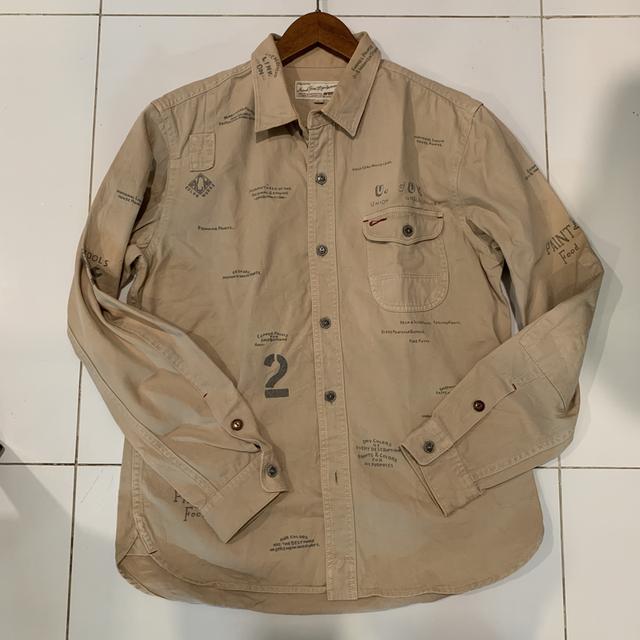 เสื้อเชิ้ต Avirex สีน้ำตาลเบจ รูปที่ 11