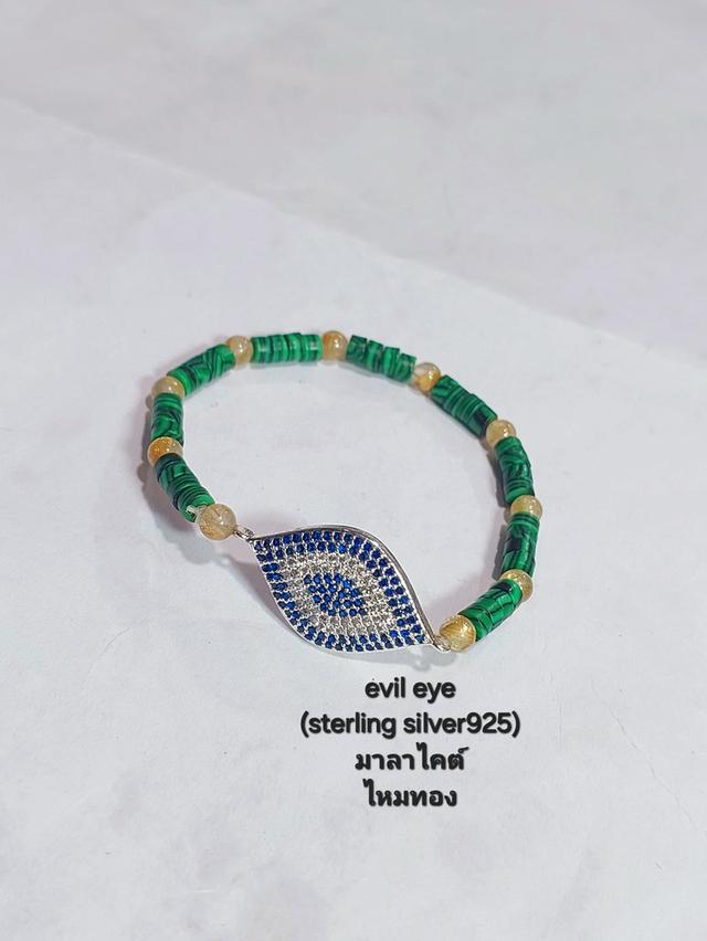 ข้อมือ evil eye ฝังพลอย cz (sterling silver925) ความยาว17.5 cm. 6