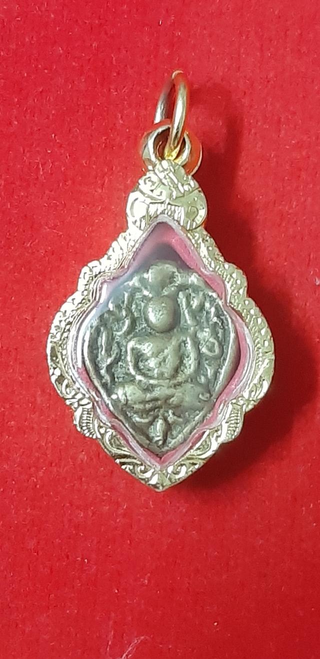 หลวงพ่อเงิน พิมพ์รูปหัวใจ(จอบเล็ก) เนื้อโลหะผสมทองดอกบวบ ปี2450-2460 แท้และทันยุค