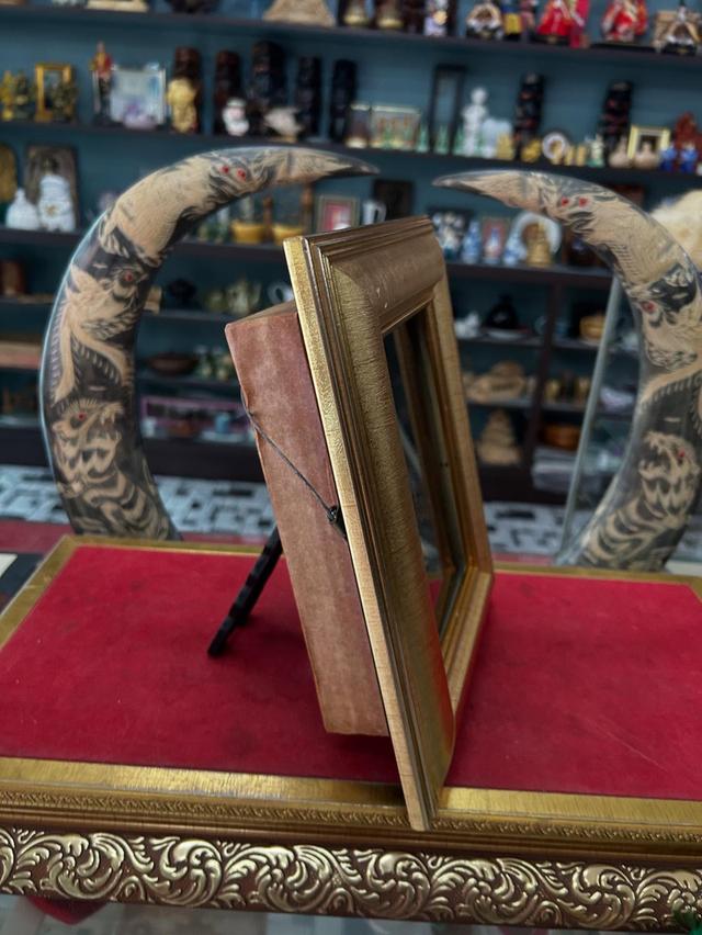 ภาพเขียนหนุมาน  ภาพเขียนศิลปะบนกระดองปู พร้อมกรอบไม้เก่า 3