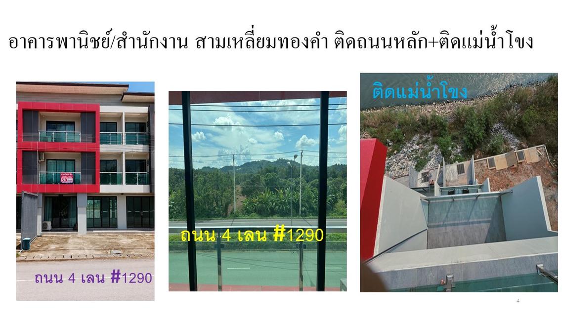 ขายอาคารพาณิชย์ / โฮมออฟฟิศ 4 ชั้น เฟอร์นิเจอร์ครบ สามเหลี่ยมทองคำ อ.เชียงแสน จ.เชียงราย ติดน้ำโขง ถนนเส้นหลัก ลดี 4