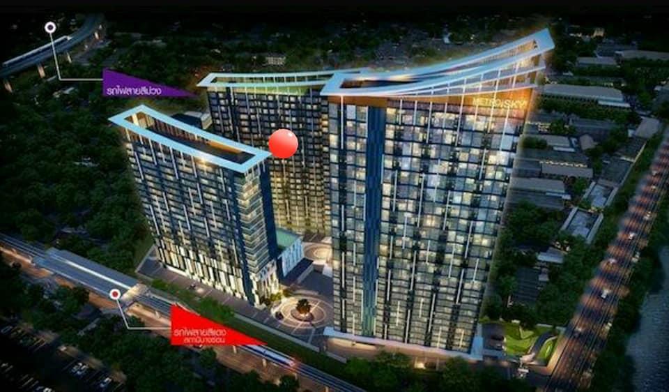 ายหรือให้เช่า คอนโด เมโทรสกาย ประชาชื่น (Metro.Sky Prachachuen) ขนาด 26 ตร.ม. ของโครงการ Property Perfect อาคารตึก C ชั้น 9 วิวสระว่ายน้ำและสวน 2