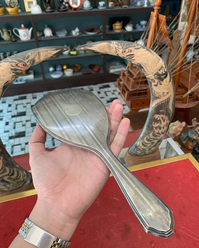 กระะจกเงินเก่า 1926 sterling silver จาก Birmingham England 7