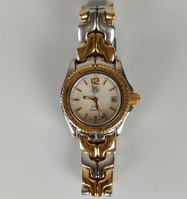 TAG Heuer Ladies SS/18k Gold WT1455 QB9457 Mother of Pearl Link Watch