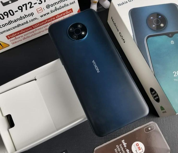 ขาย/แลก Nokia G50 5G 6/128GB Blue ศูนย์ไทย สวยมาก Snapdragon480 แท้ ครบยกกล่อง เพียง 6,900 บาท  2