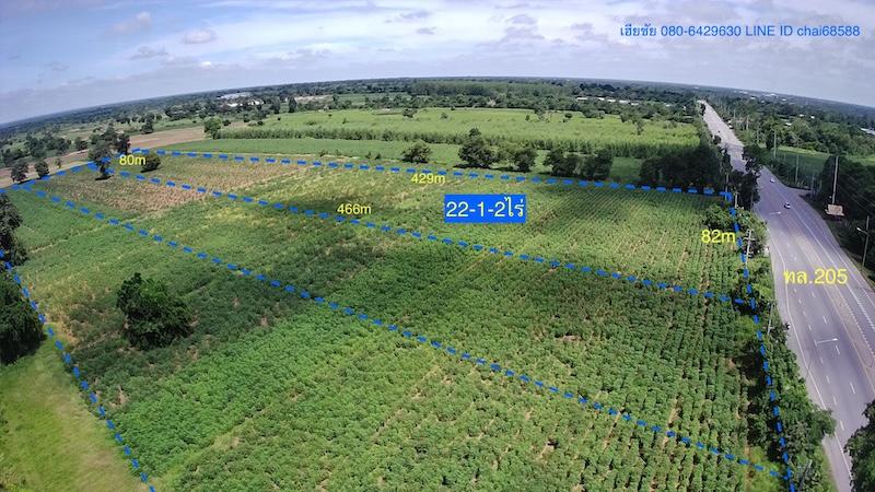 ขายที่ดินติดถนนสุรนารายณ์ (205)เนื้อที่ 22ไร่ 1งาน ด่านจาก โนนไทย โคราช ที่ดินห่างจากตัวเมืองโคราช 11 กม. หน้ากว้าง 82เมตร ลึก 430เมตร 3