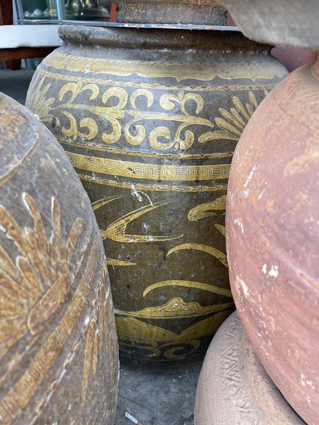 โอ่งโบราณ โอ่งเก่า โอ่งไทย และโอ่งจีน รูปแบบต่างๆ ใบใหญ่ ภาชนะดินเผาโบราณ รูปที่ 7