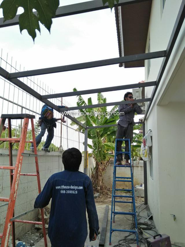 รับเหมา ต่อเติม โครงหลังคา กันสาด ต่อเติมครบวงจร line : dddesign23