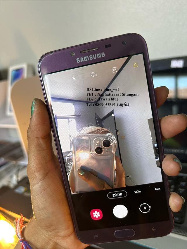 Samsung J4  สีม่วง จอ5.5นิ้ว 4G 2ซิม Rom32 Ram2 กล้องชัด จอใหญ่ ใช้งานปกติ 7