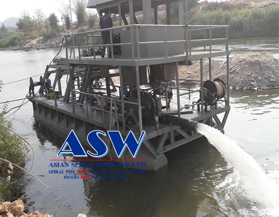 ทุนเรือasw โป๊ะเรือasw แพโป๊ะลอยน้ำasw ท่อสไปรัลasw spiral pipe ฟิตติ้ง 20