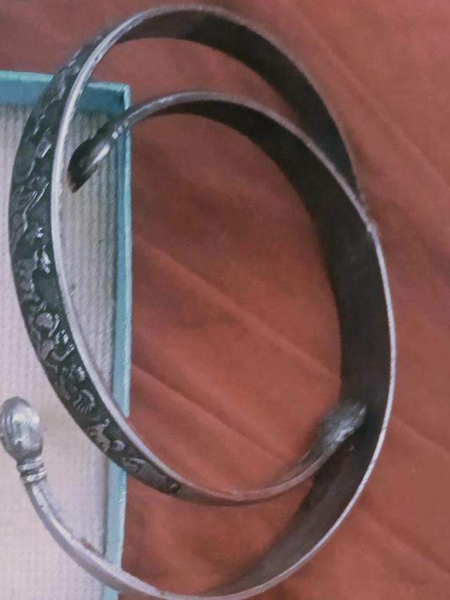 กำไลข้อมือเงินชุบเงินโบราณ รูปที่ 5