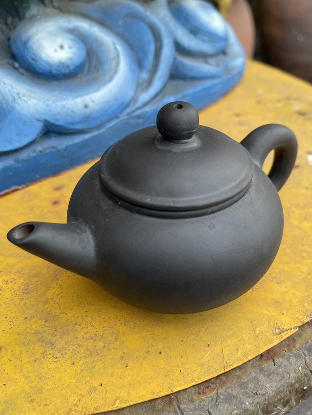 ปั้นชาอี๋ซิง Yixing teapot สีดำ ใบเล็ก ป้านชาเก่า กาน้ำชาดินเผาโบราณ