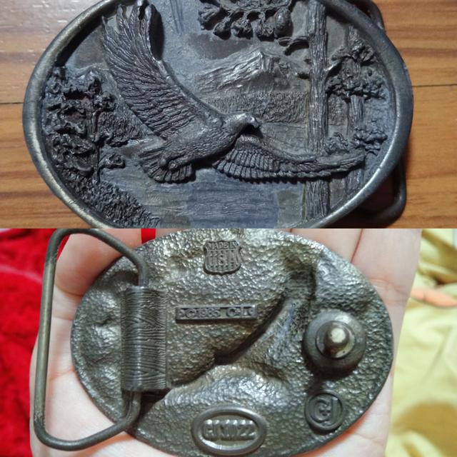 หัวเข็มขัด Vintage C&L Belt Buckle Inlay Bird Eagle Western 1985’s NOS Made In USA 3