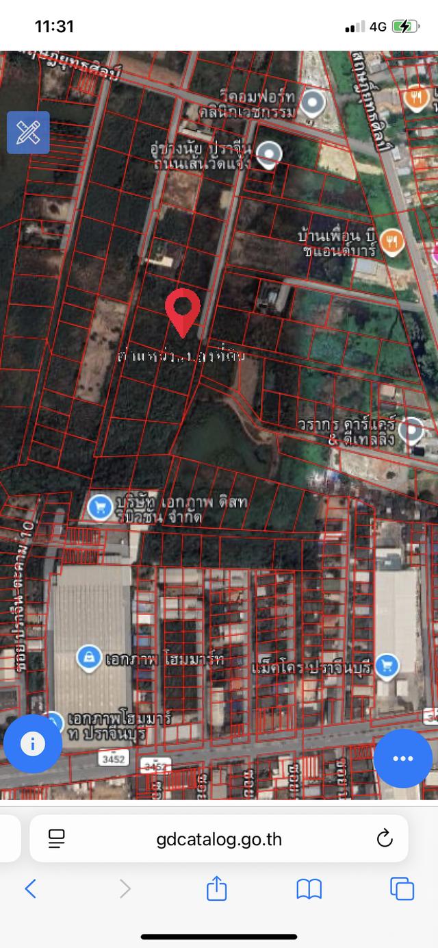 ขายที่ดิน ในเมืองปราจีน พื้นที่ 385 ตร.ว.  ที่ใกล้สิ่งอำนวยความสะดวกต่างๆ  ใกล้แม็คโคร โลตัส โรบินสัน โฮมโปร 1