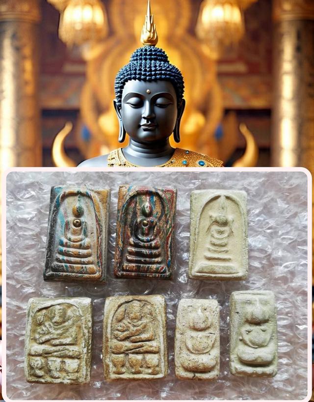 สมเด็จสายรุ้งติดเม็ดทอง พิมพ์ชฎาพรหมเกศ ขรัวโตพิมพ์ 3 บาตร พิมพ์ตุ๊กตา หลวงปู่เอี่ยม 1