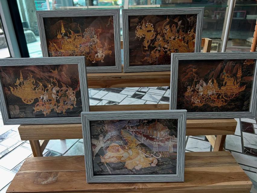 ชุดภาพรามเกียรติ์เก่า 5 ใบพร้อมกรอบ เป็น สคส ชุดรามเกียรติ์เก่า ไม่ต่ำกว่า 20 ปี 7
