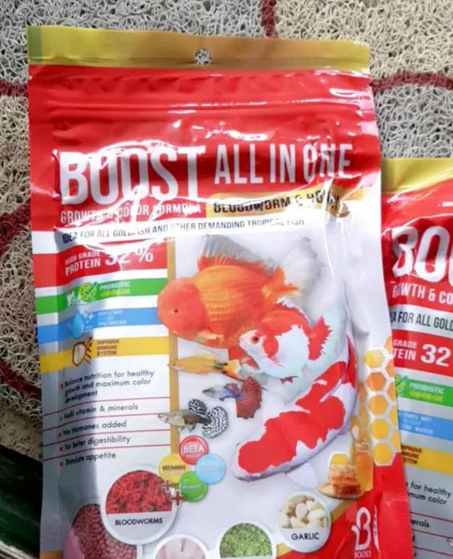 BOOST All in one อาหารปลาสวยงามสูตรผสมโปรตีนจากหนอนแดงและน้ำผึ้ง  3