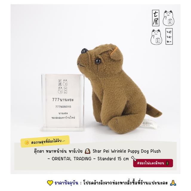 ตุ๊กตา หมาหน้าย่น ชาร์เป่ย 🐶 Shar Pei Wrinkle Puppy Dog Plush ~ ORIENTAL TRADING ~ Standard 15 cm 🦴