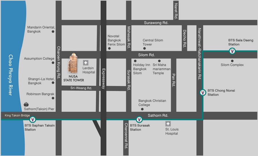 Condo State Tower Silom ใกล้ BTS สะพานตากสิน 350 เมตร 53.53 ตารางเมตร 1 ห้องนอน ชั้น 46 ตกแต่งครบ 10