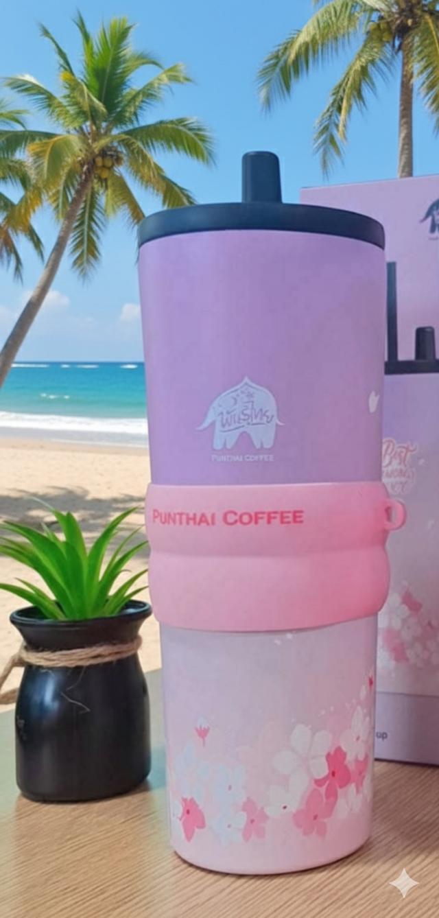 แก้วกาแฟพันธุ์ไทย collection วันแม่ สีม่วงชมพูพาสเทล