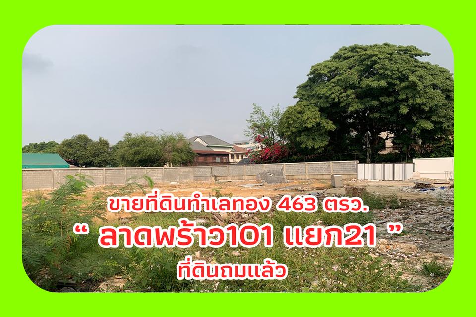 ขายที่ดินถมแล้ว ทำเลทอง 463 ตรว. ลาดพร้าว101 แยก21 ใกล้bts เจ้าของขายเอง 1