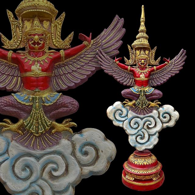 พญาครุฑ ครุฑตั้งโต๊ะบูชา ขนาดกว้างสูง70x130cm พญาครุฑเหนือเมฆ