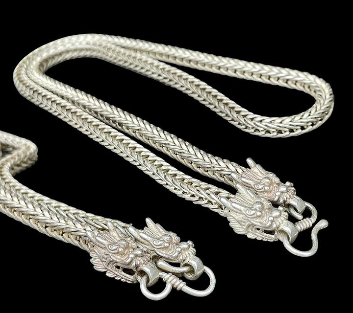 สร้อยเงินเก่า สร้อยคอเงิน หัวลายมังกร สร้อย