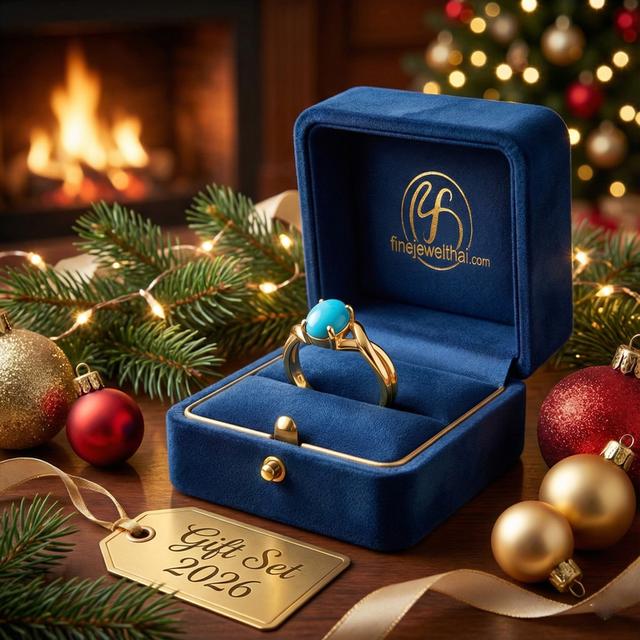 Finejewelthai แหวนเทอร์ควอยซ์ พลอยประจำเดือนเกิด