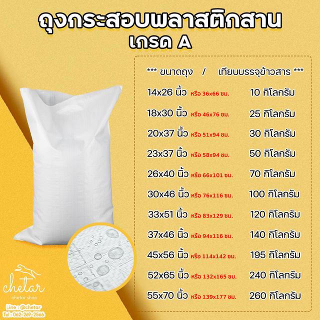 กระสอบทราย กระสอบข้าว กระสอบปุ๋ย กระสอบขาว กระสอบพลาสติก กระสอบชีต้าร์ กระสอบสาน เนื้อเหนียว สานแน่น กันละอองน้ำได้ รูปที่ 20
