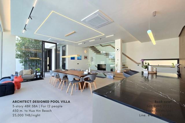 วิลลาหลังใหญ่ ให้เช่ารายวัน ใกล้ทะเลหัวหิน Private Villa Daily Rental near Hua Hin Beach