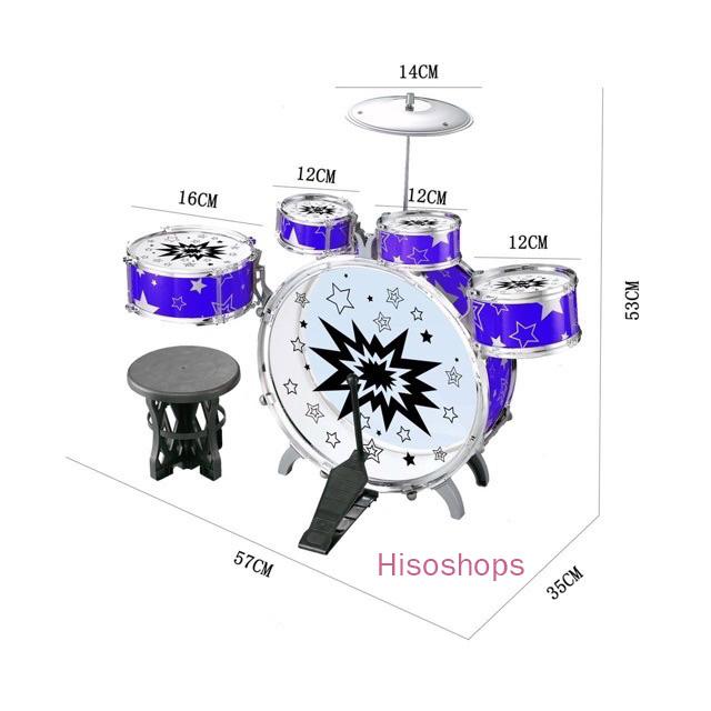 JAZZ DRUM ชุดกลอง 5 ใบ พร้อมเก้าอี้ ขนาดใหญ่ สีสันสวยงามสดใส 6