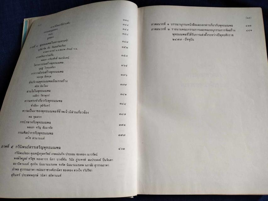 หนังสือพุทธมณฑล เฉลิมพระเกียรติ ร9 รายละเอียดการสร้างพุทธมณฑล พิมพ์ครั้งแรกปี2531 มีเขียนหมายเลขตามรูปความหนา485หน้า ปกแข็ง 4