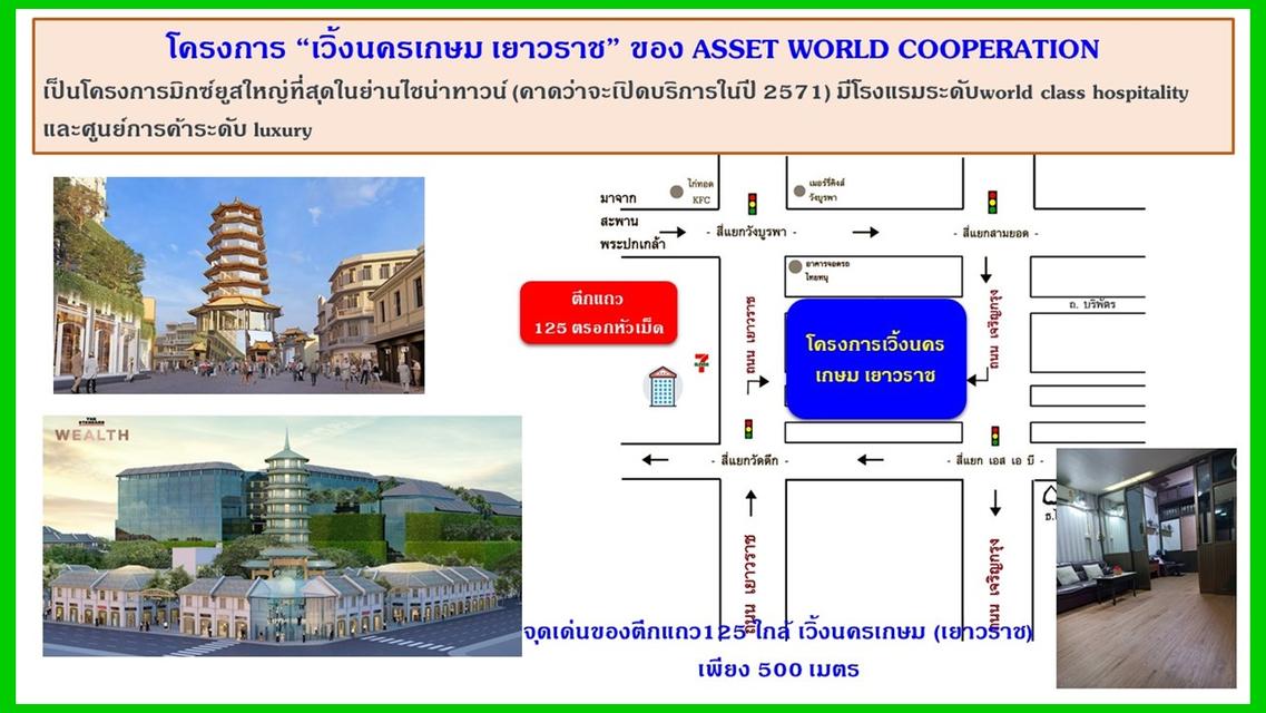 ขาย-เช่า ตึกแถว 4 ชั้น กลางย่านธุรกิจ ใกล้โครงการเวิ้งนครเกษม ตลาดสำเพ็ง พาหุรัด คลองโอ่งอ่าง(เจ้าของขายเอง) 1