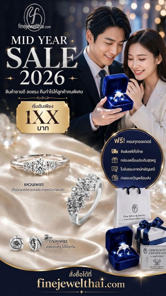 MID YEAR SALE 2026 เครื่องประดับแท้ ราคาพิเศษ จาก Finejewelthai